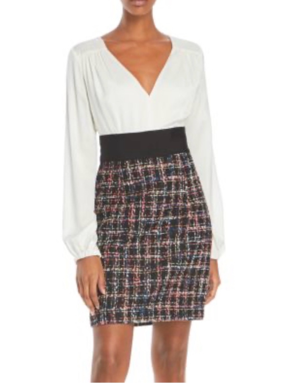 Milly of New York Tweed Cream and Black Dress